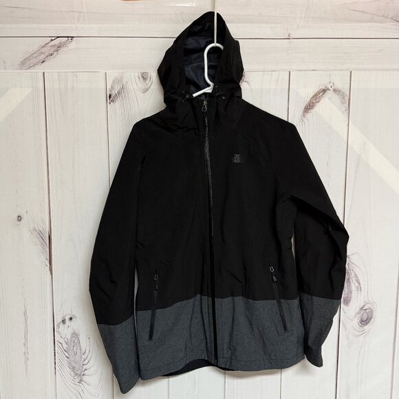 The North Face Jackets & Blazers - The North Face HyVent 2.5L Women’s Medium Black/Gray Hooded EUC